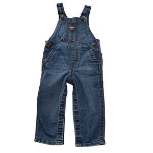 Oshkosh Toddler 18 Months Stretchy Denim Overalls Adjustable Straps